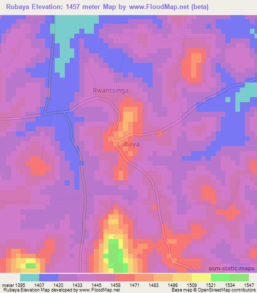 Rubaya,Uganda Elevation Map