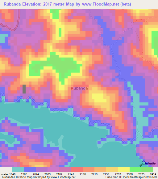 Rubanda,Uganda Elevation Map