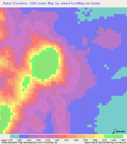 Rakai,Uganda Elevation Map