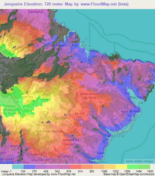 Junqueira,Portugal Elevation Map