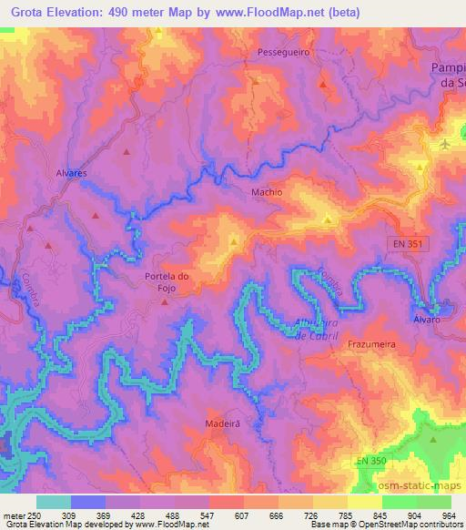 Grota,Portugal Elevation Map