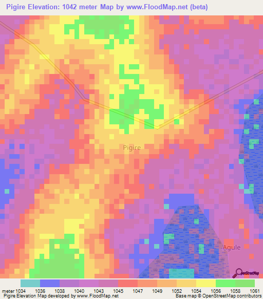 Pigire,Uganda Elevation Map