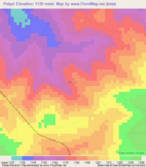 Peipei,Uganda Elevation Map