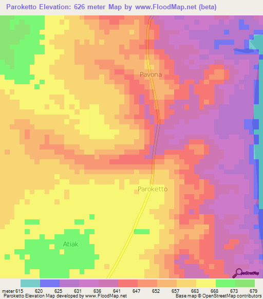 Paroketto,Uganda Elevation Map
