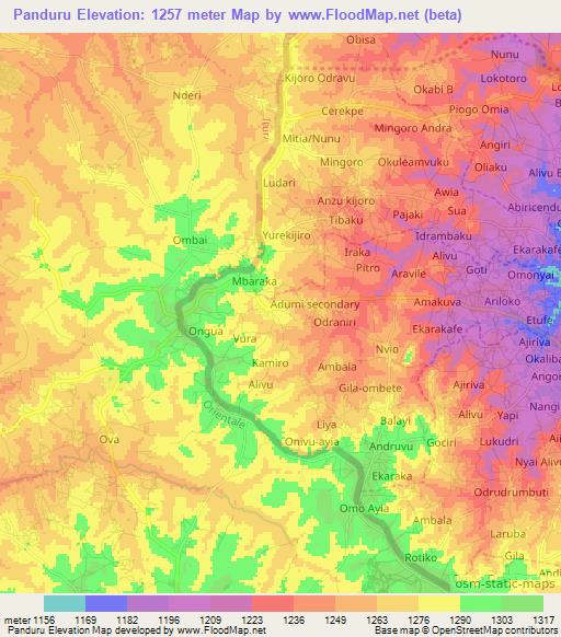 Panduru,Uganda Elevation Map