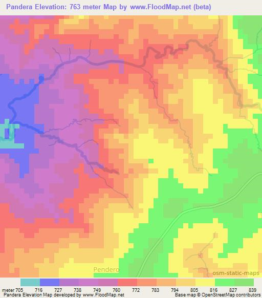 Pandera,Uganda Elevation Map