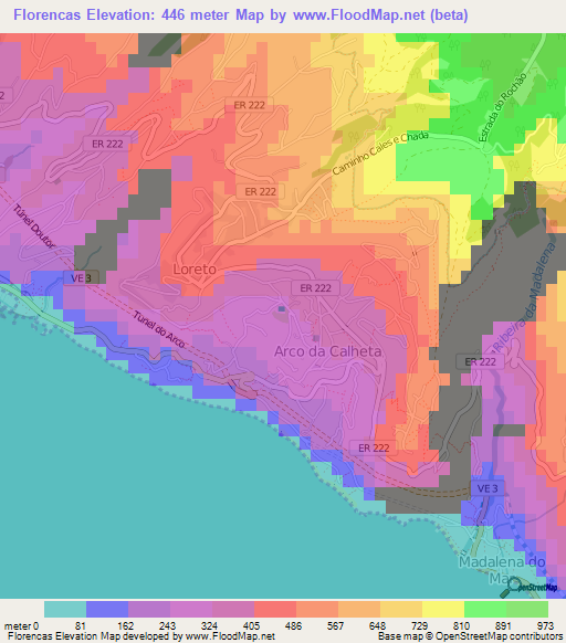 Florencas,Portugal Elevation Map