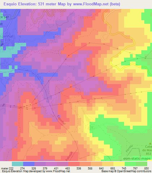 Esquio,Portugal Elevation Map