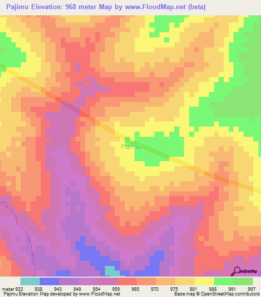 Pajimu,Uganda Elevation Map
