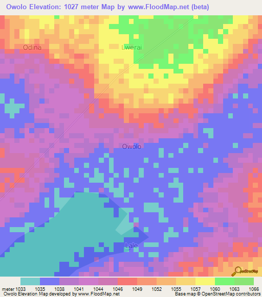 Owolo,Uganda Elevation Map