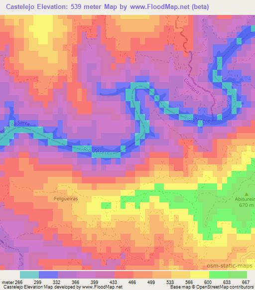 Castelejo,Portugal Elevation Map