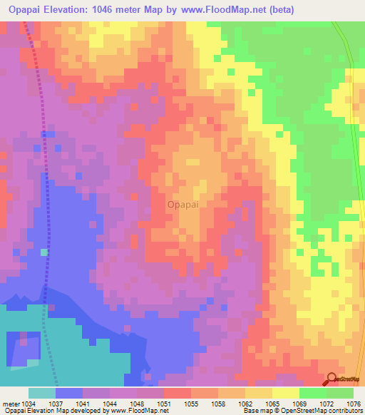 Opapai,Uganda Elevation Map
