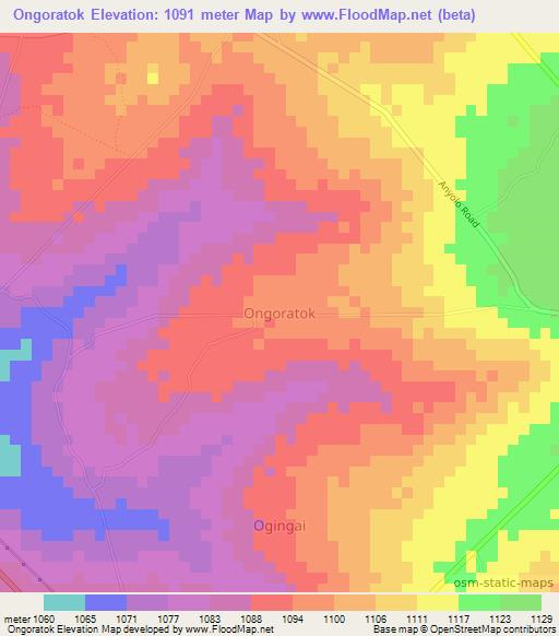 Ongoratok,Uganda Elevation Map