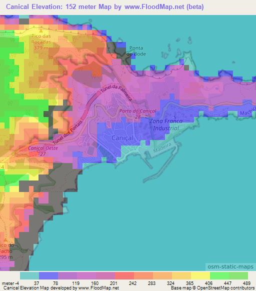 Canical,Portugal Elevation Map
