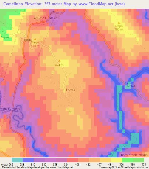 Camelinho,Portugal Elevation Map