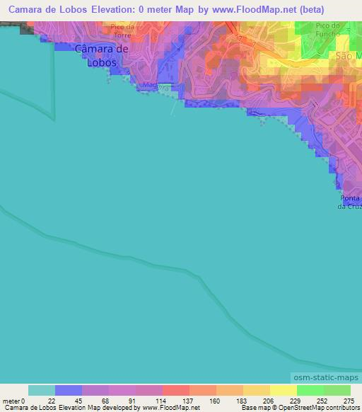 Camara de Lobos,Portugal Elevation Map
