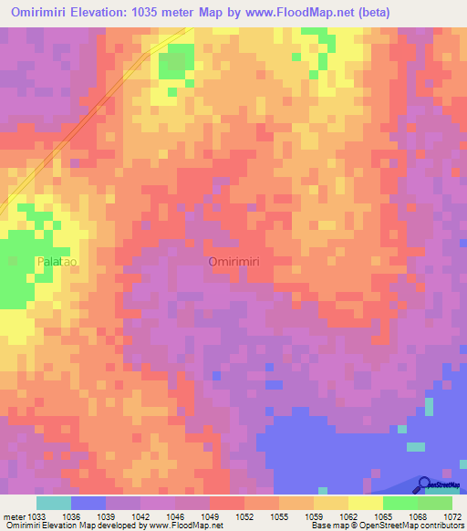 Omirimiri,Uganda Elevation Map