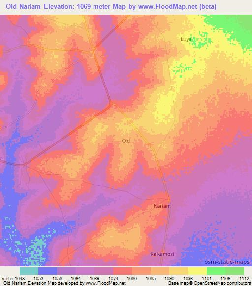 Old Nariam,Uganda Elevation Map