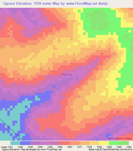 Ogosoi,Uganda Elevation Map
