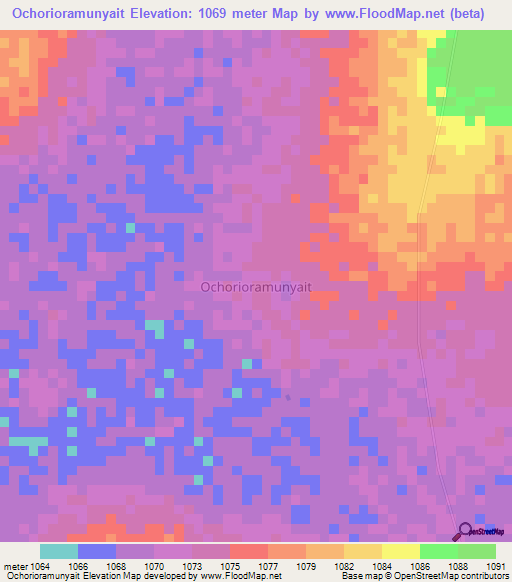 Ochorioramunyait,Uganda Elevation Map