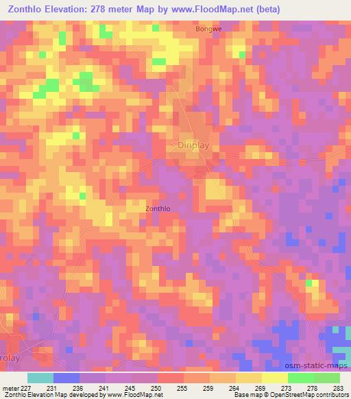 Zonthlo,Liberia Elevation Map