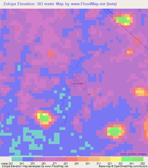 Zolopa,Liberia Elevation Map