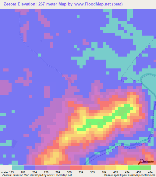 Zeeota,Liberia Elevation Map