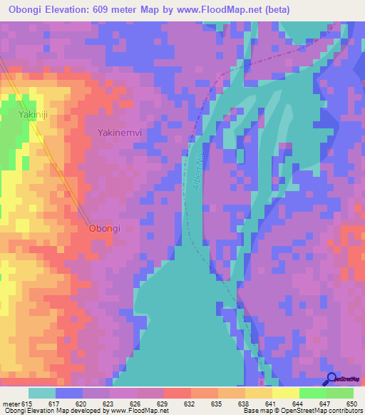 Obongi,Uganda Elevation Map