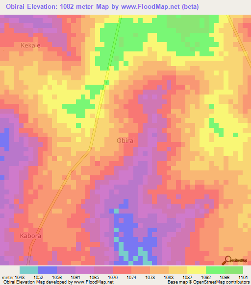 Obirai,Uganda Elevation Map