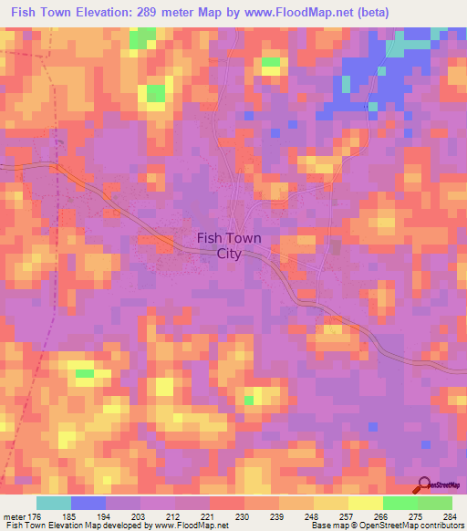 Fish Town,Liberia Elevation Map