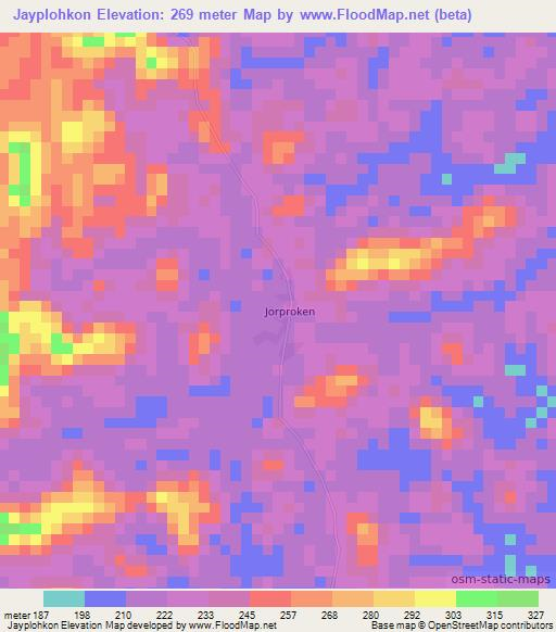 Jayplohkon,Liberia Elevation Map