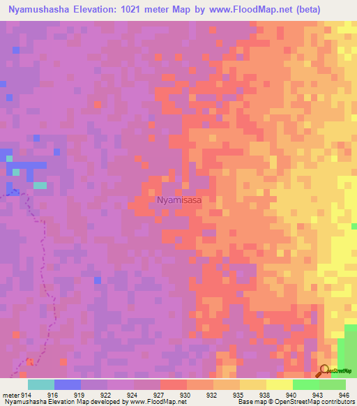Nyamushasha,Uganda Elevation Map