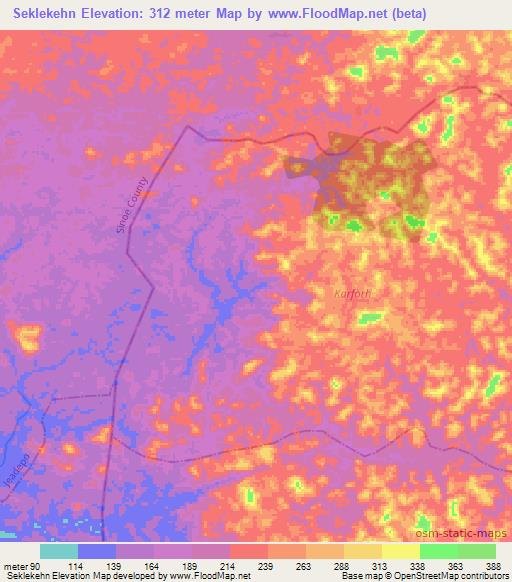 Seklekehn,Liberia Elevation Map