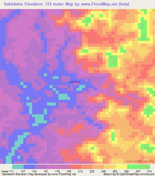 Seklekehn,Liberia Elevation Map