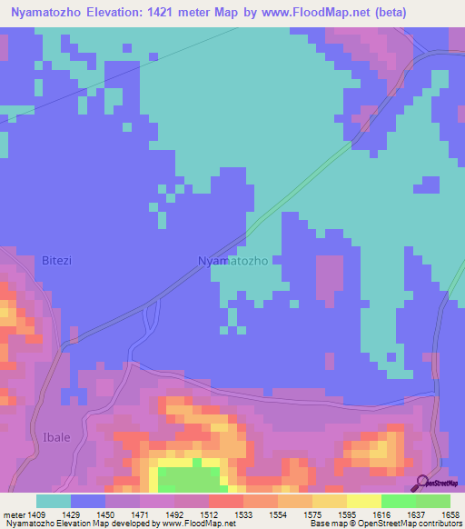 Nyamatozho,Uganda Elevation Map