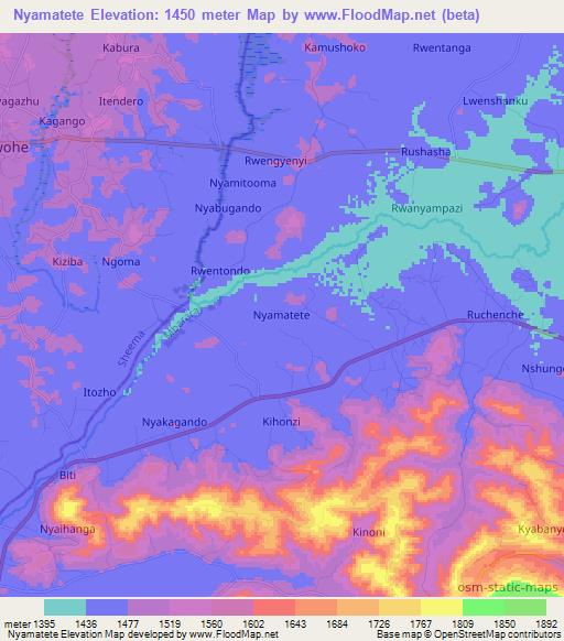 Nyamatete,Uganda Elevation Map