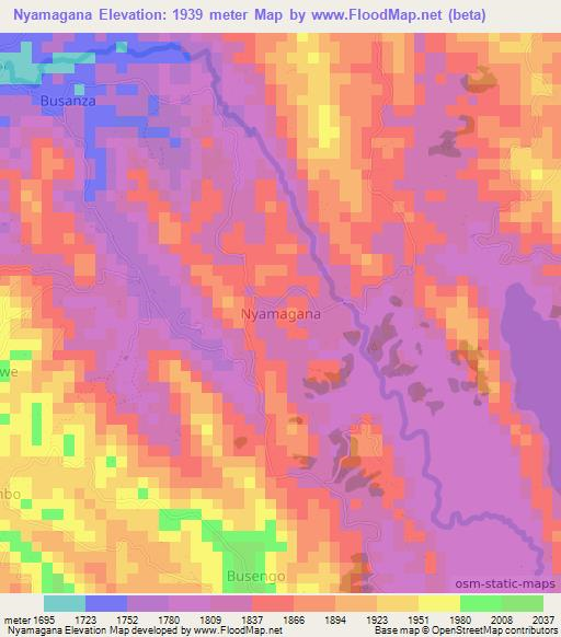 Nyamagana,Uganda Elevation Map