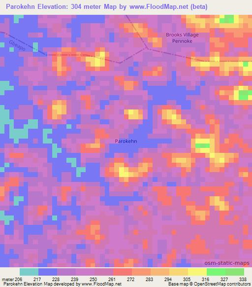 Parokehn,Liberia Elevation Map