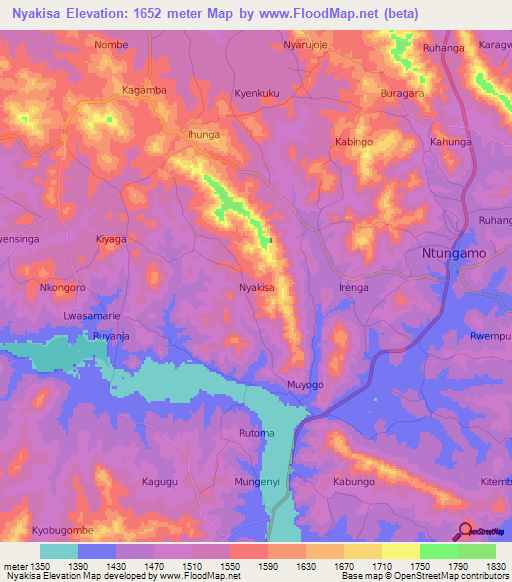 Nyakisa,Uganda Elevation Map
