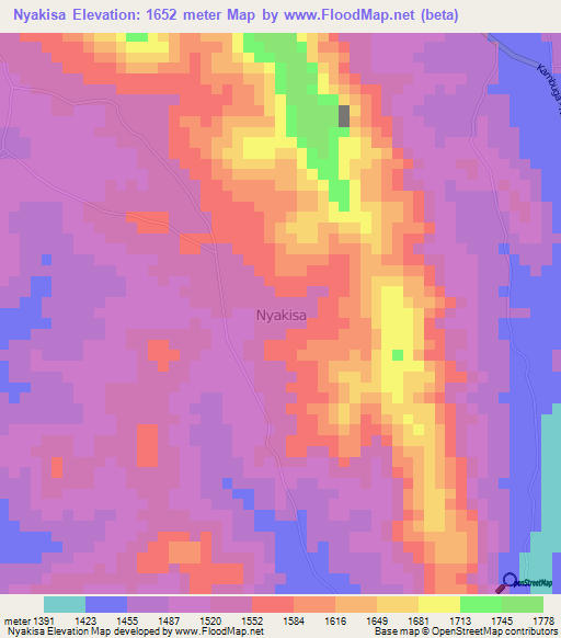 Nyakisa,Uganda Elevation Map
