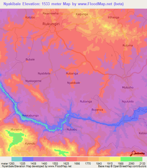 Nyakibale,Uganda Elevation Map