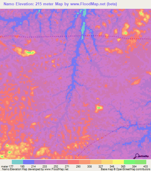 Namo,Liberia Elevation Map