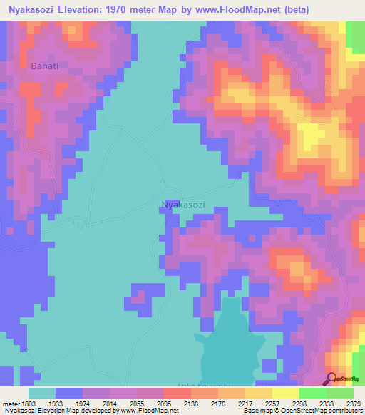 Nyakasozi,Uganda Elevation Map
