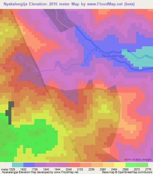 Nyakalengija,Uganda Elevation Map