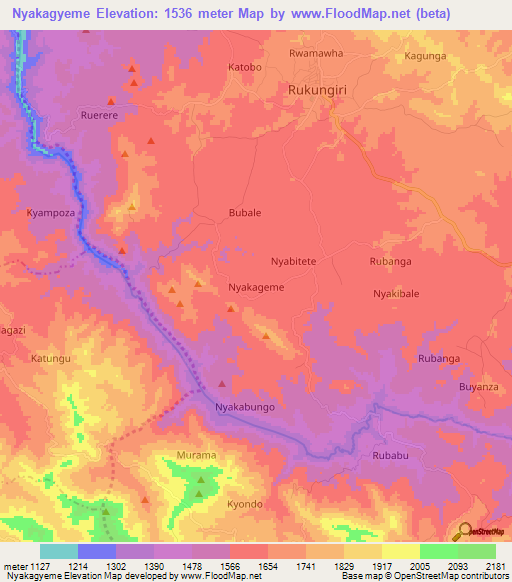 Nyakagyeme,Uganda Elevation Map