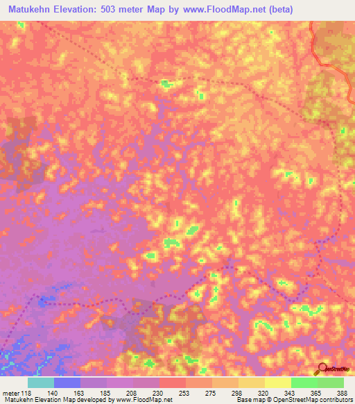 Matukehn,Liberia Elevation Map