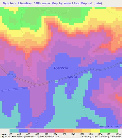 Nyachera,Uganda Elevation Map