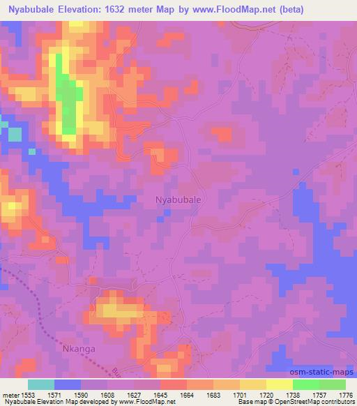 Nyabubale,Uganda Elevation Map