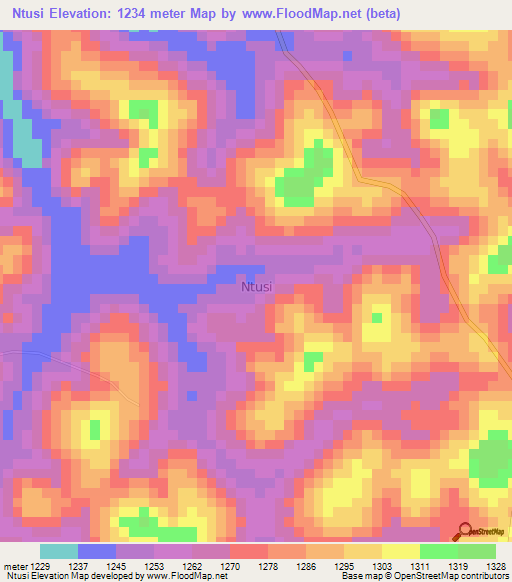 Ntusi,Uganda Elevation Map