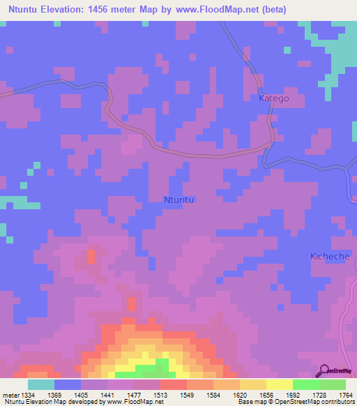 Ntuntu,Uganda Elevation Map